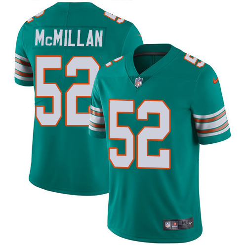 Nike Miami Dolphins #52 Raekwon McMillan Aqua Green Alternate Men Stitched NFL Vapor Untouchable Limited Jersey->miami dolphins->NFL Jersey